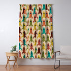 Space Age Rocket Ships - Atomic Age Mid-Century Modern Pattern in Mid Mod Colors on Beige Window Curtain Gallery Image 5