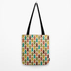Space Age Rocket Ships - Atomic Age Mid-Century Modern Pattern in Mid Mod Colors on Beige Tote Bag Gallery Image 2