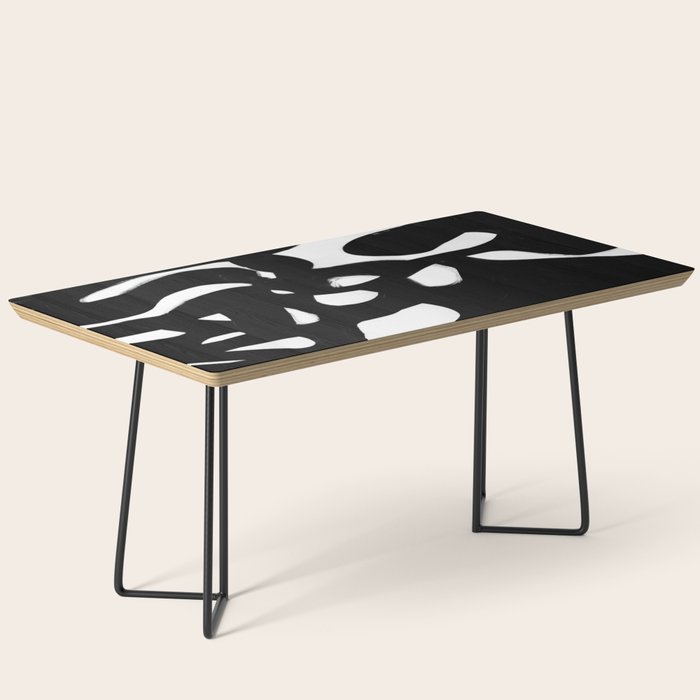 Maze Black & White Minimalist Abstract Mid century Ink Art Dark Brush Strokes Coffee Table Gallery Image 1