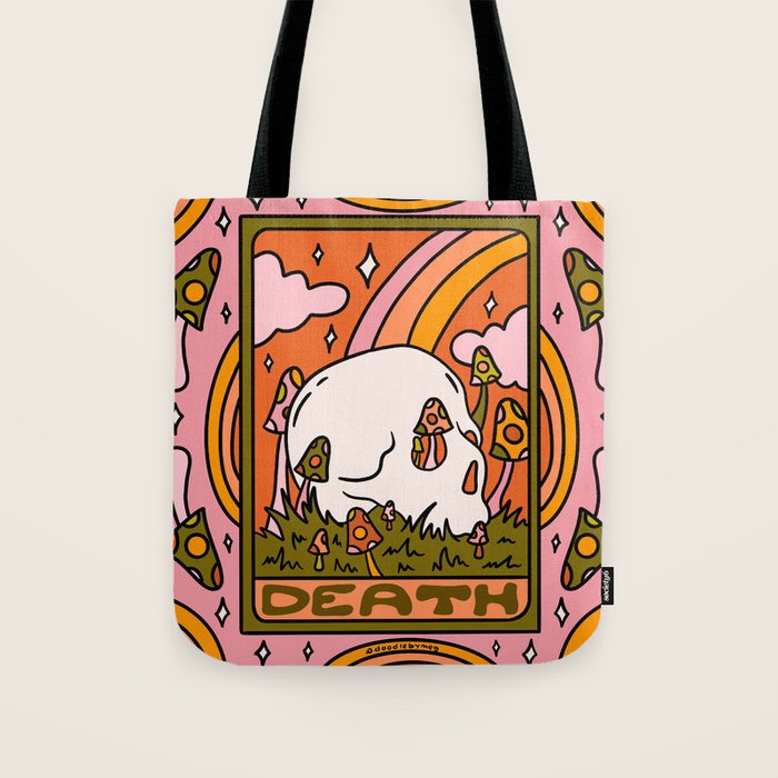 13. Death Tarot Mushroom Tote Bag Gallery Image 1