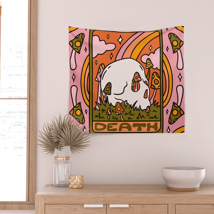 13. Death Tarot Mushroom Wall Tapestry Gallery Image 2