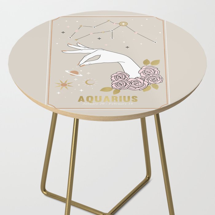 Aquarius Zodiac Sign Side Table Gallery Image 2
