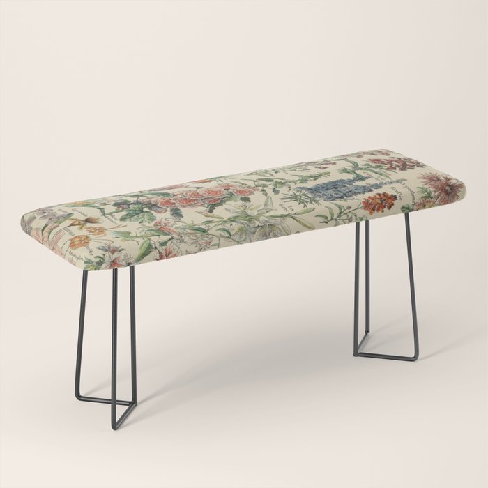 French Vintage Flowers Chart Adolphe Millot Fleurs Larousse Pour Tous Funky Cozy Boho Maximalist Bench Gallery Image 1