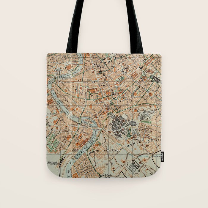 Vintage Map of Rome Italy (1911) Tote Bag Gallery Image 1