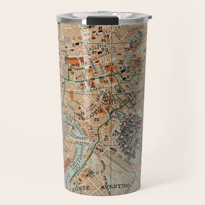 Vintage Map of Rome Italy (1911) Travel Mug Gallery Image 1