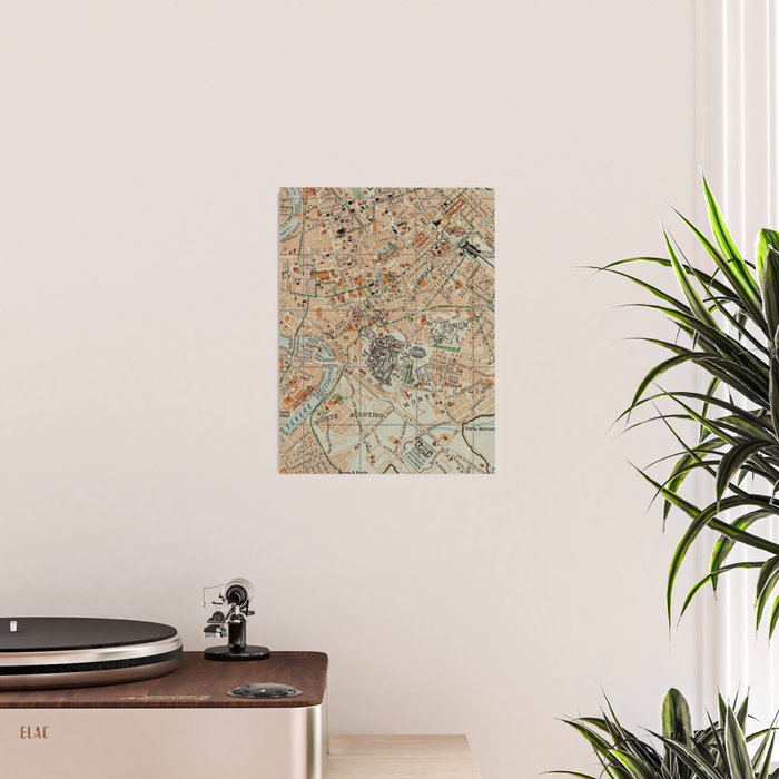Vintage Map of Rome Italy (1911) Poster Gallery Image 2