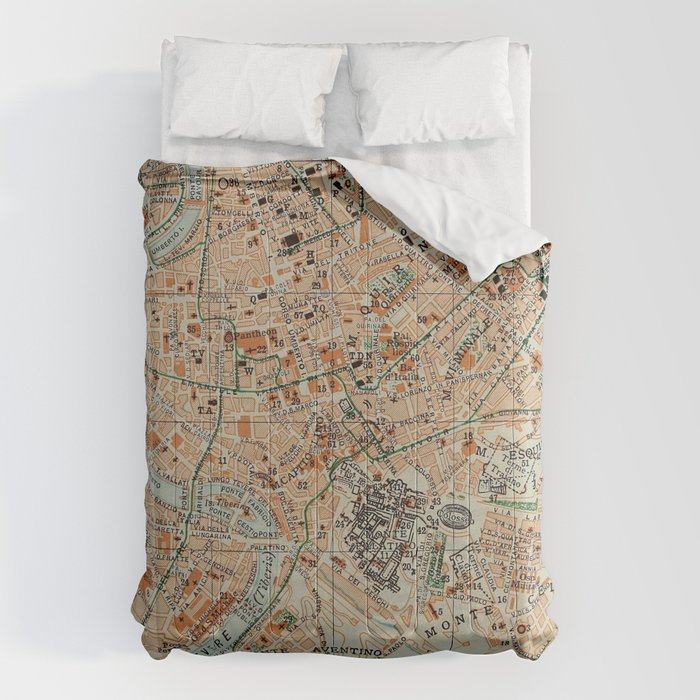 Vintage Map of Rome Italy (1911) Comforter Gallery Image 6