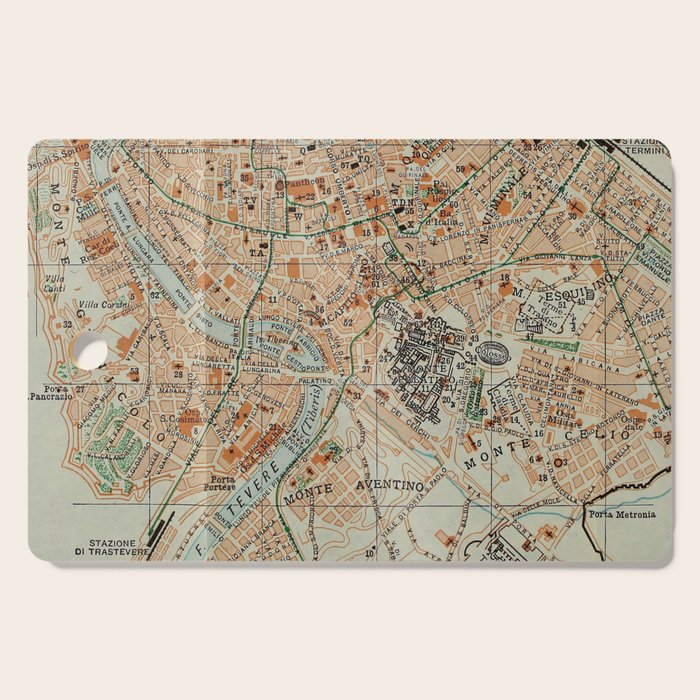 Vintage Map of Rome Italy (1911) Cutting Board Gallery Image 1