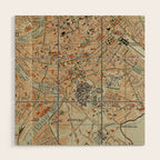 Vintage Map of Rome Italy (1911) Wood Wall Art Gallery Image 1
