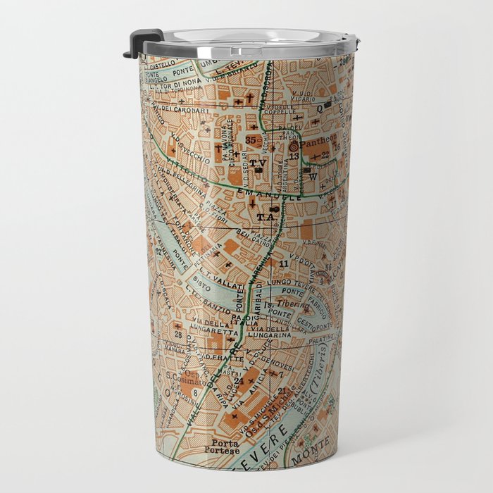 Vintage Map of Rome Italy (1911) Travel Mug Gallery Image 3