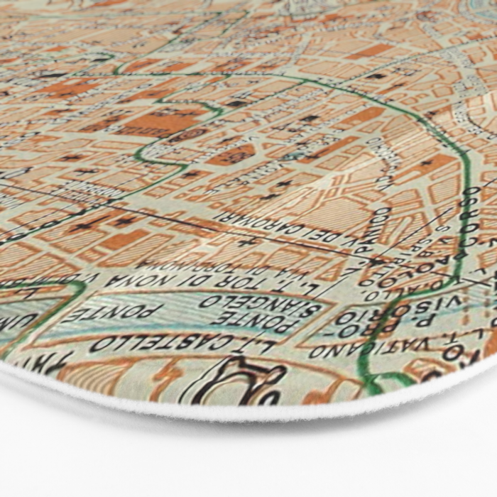 Vintage Map of Rome Italy (1911) Bath Mat Gallery Image 3