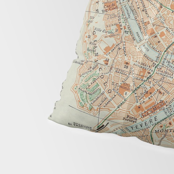 Vintage Map of Rome Italy (1911) Pillow Sham Gallery Image 4