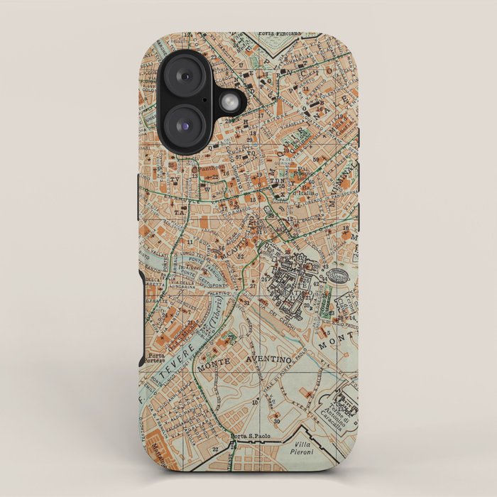 Vintage Map of Rome Italy (1911) iPhone Case Gallery Image 1