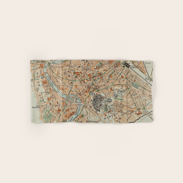 Vintage Map of Rome Italy (1911) Bath Towel Gallery Image 1