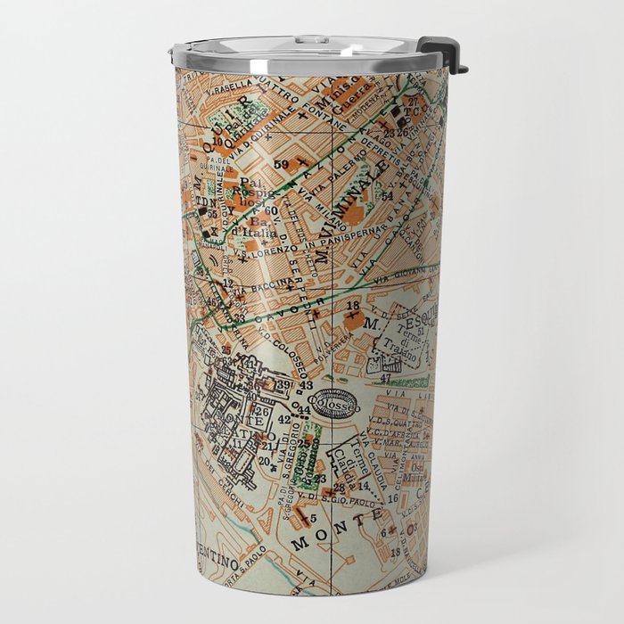 Vintage Map of Rome Italy (1911) Travel Mug Gallery Image 2