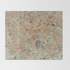 Vintage Map of Rome Italy (1911) Throw Blanket Gallery Image 2