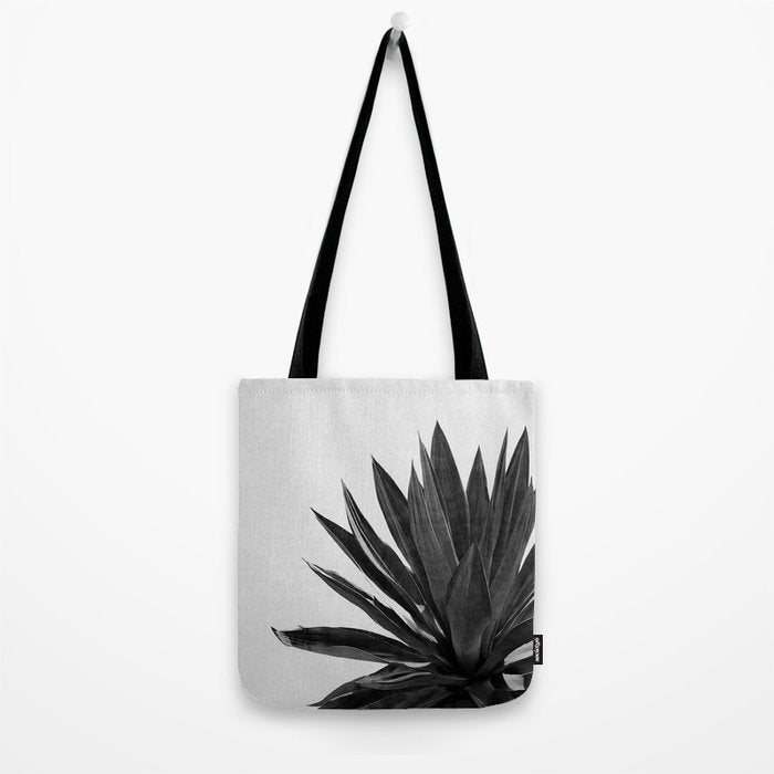 Agave Cactus Black & White Tote Bag Gallery Image 2