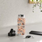 Playful Meadow Cute Animals with Motivational Affirmations - Groovy Flower Child Water Bottle Gallery Image 4