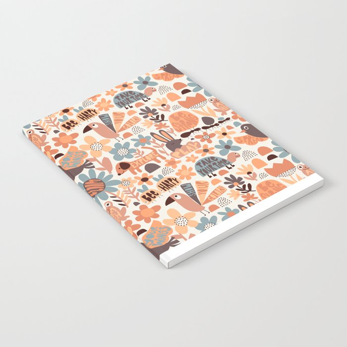 Playful Meadow Cute Animals with Motivational Affirmations - Groovy Flower Child Notebook Gallery Image 1