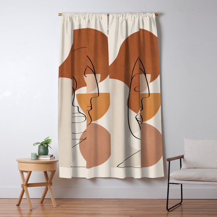 Abstract Clay Faces II Window Curtain Gallery Image 1