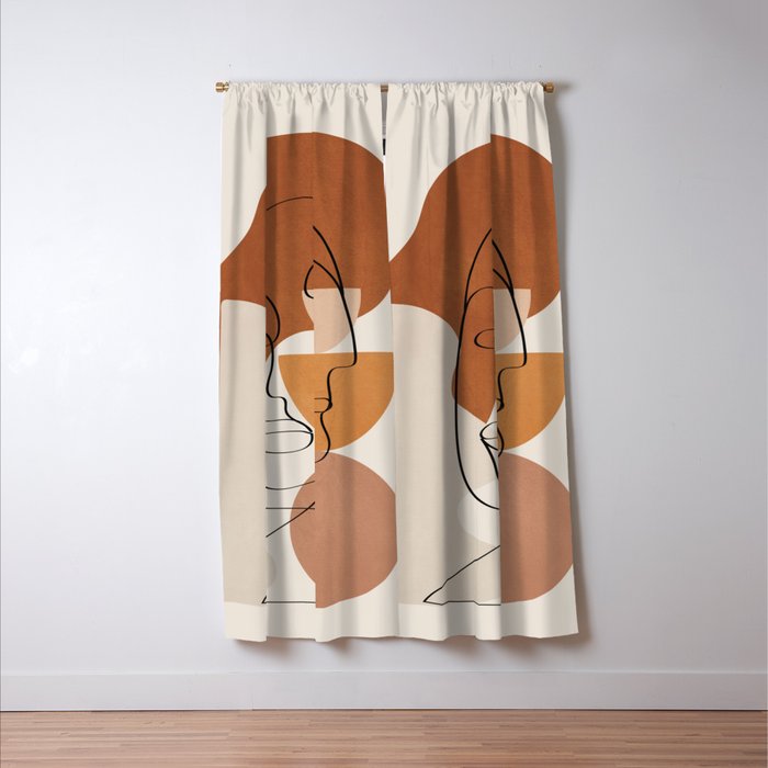 Abstract Clay Faces II Window Curtain Gallery Image 3