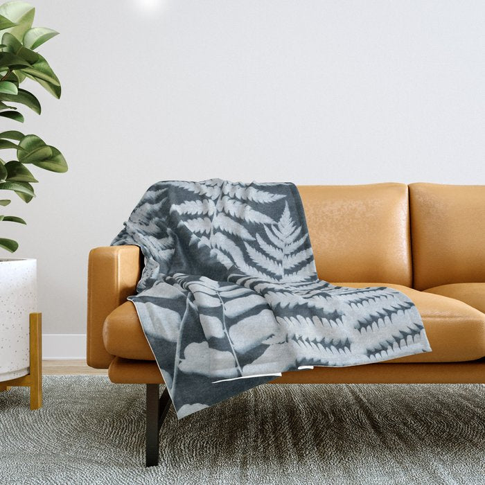 Sun Print Fern #1 Throw Blanket Gallery Image 1