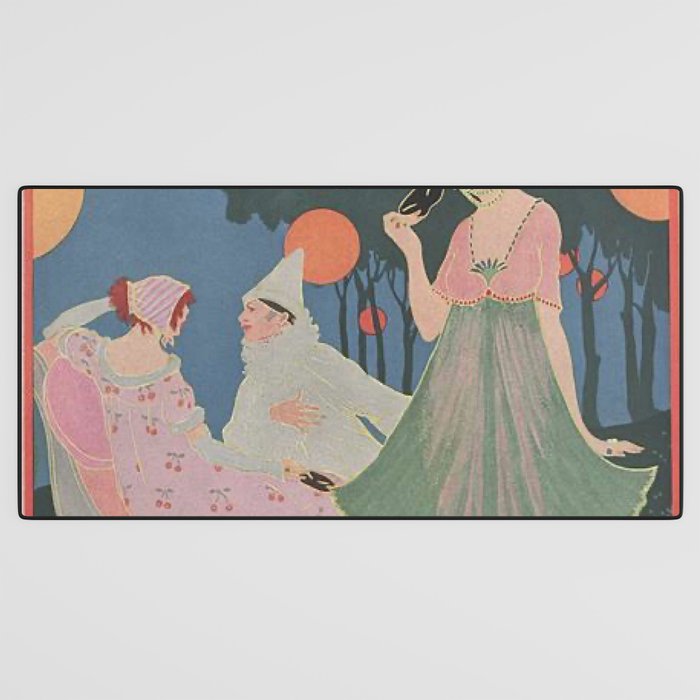 Vintage Fashion Magazine Cover Illustration July 1913 - Carnival Desk Mat Gallery Image 3