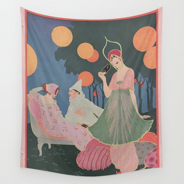 Vintage Fashion Magazine Cover Illustration July 1913 - Carnival Wall Tapestry Gallery Image 4