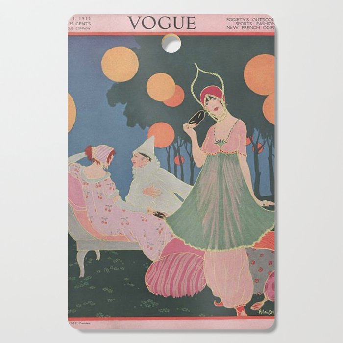 Vintage Fashion Magazine Cover Illustration July 1913 - Carnival Cutting Board Gallery Image 1