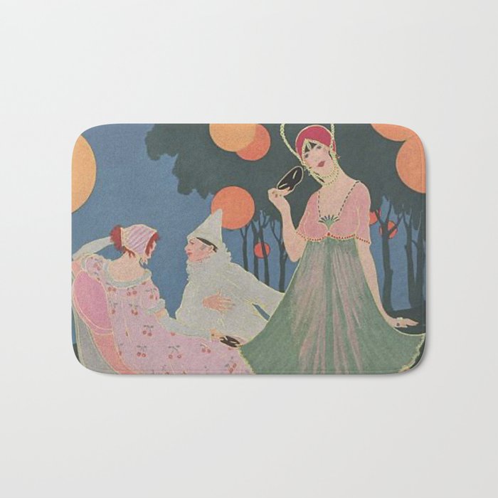 Vintage Fashion Magazine Cover Illustration July 1913 - Carnival Bath Mat Gallery Image 1