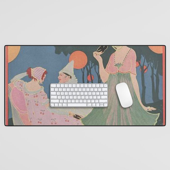 Vintage Fashion Magazine Cover Illustration July 1913 - Carnival Desk Mat Gallery Image 1