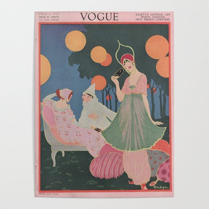 Vintage Fashion Magazine Cover Illustration July 1913 - Carnival Poster Gallery Image 4