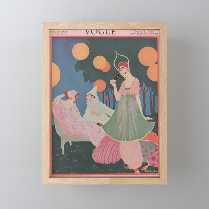 Vintage Fashion Magazine Cover Illustration July 1913 - Carnival Mini Art Print Gallery Image 1