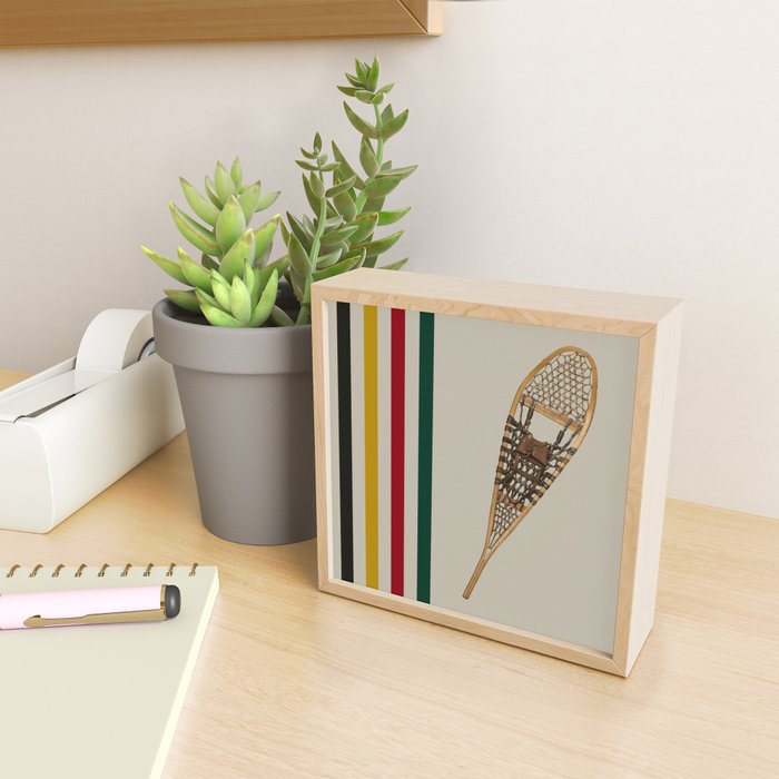 Vintage Snowshoe With Stripes Mini Art Print Gallery Image 2
