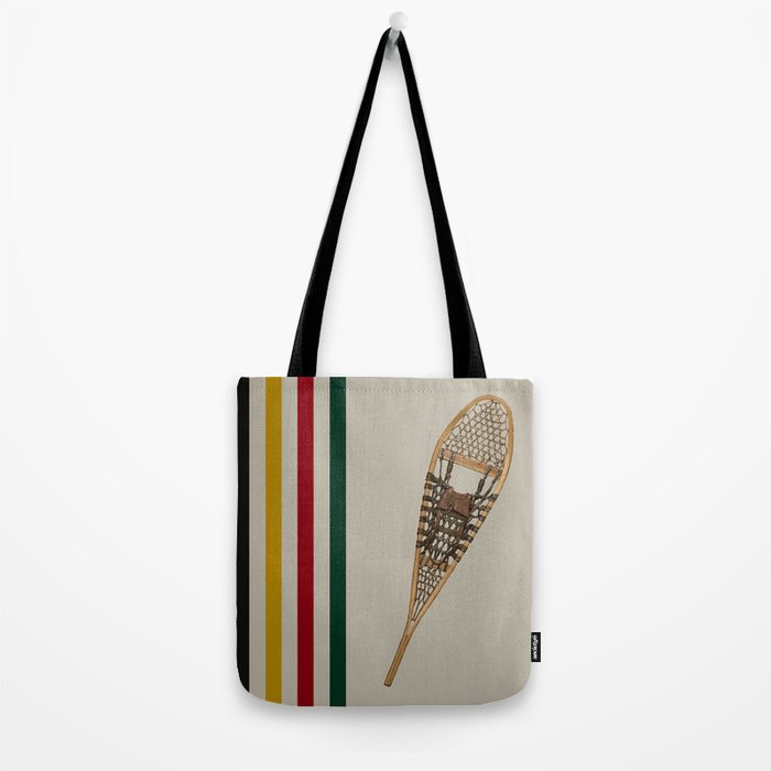 Vintage Snowshoe With Stripes Tote Bag Gallery Image 2