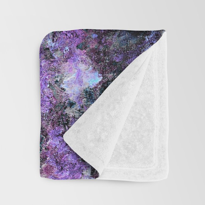 Monet : Poplars Lavender Periwinkle Deep Blue Throw Blanket Gallery Image 3