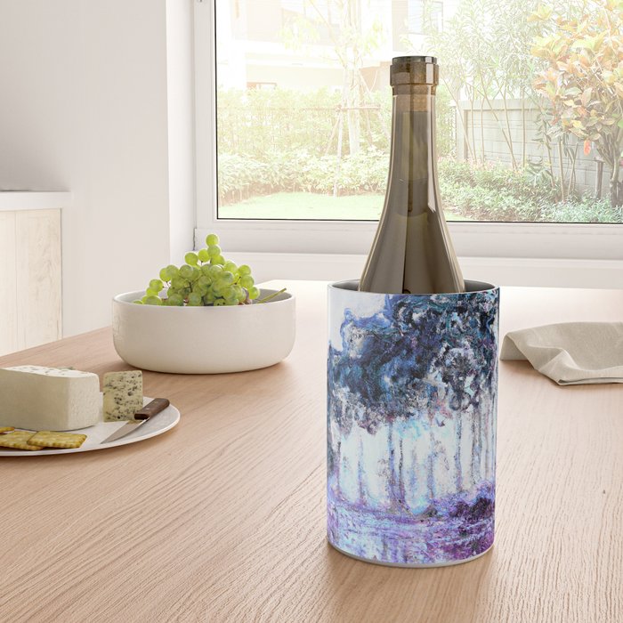 Monet : Poplars Lavender Periwinkle Deep Blue Wine Chiller Gallery Image 4