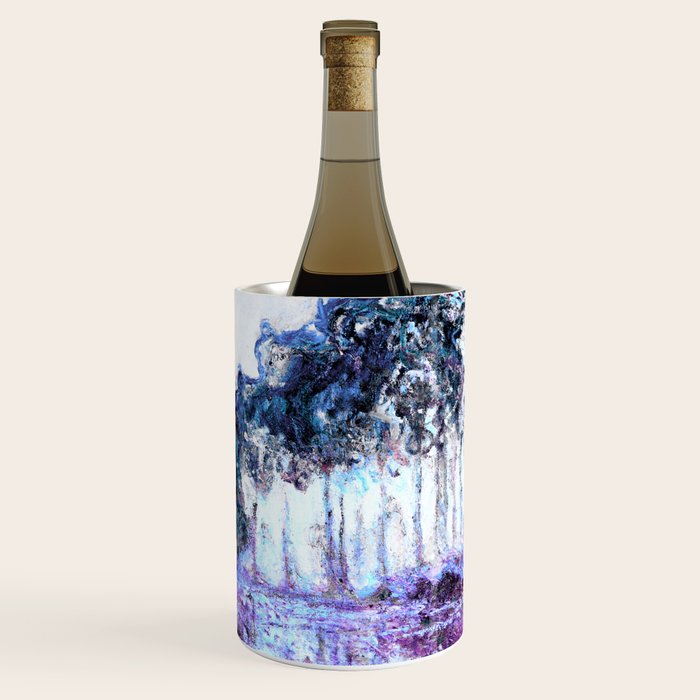 Monet : Poplars Lavender Periwinkle Deep Blue Wine Chiller Gallery Image 1
