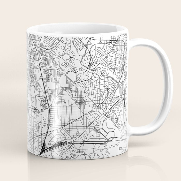 Washington DC White Map Coffee Mug Gallery Image 1