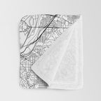 Washington DC White Map Throw Blanket Gallery Image 3
