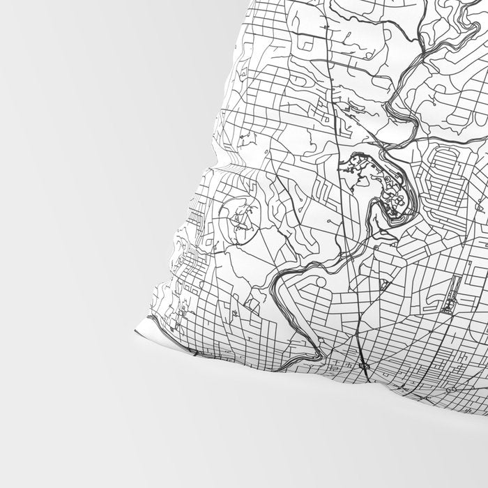 Washington DC White Map Pillow Sham Gallery Image 4