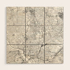 Washington DC White Map Wood Wall Art Gallery Image 1