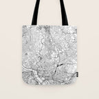 Washington DC White Map Tote Bag Gallery Image 1