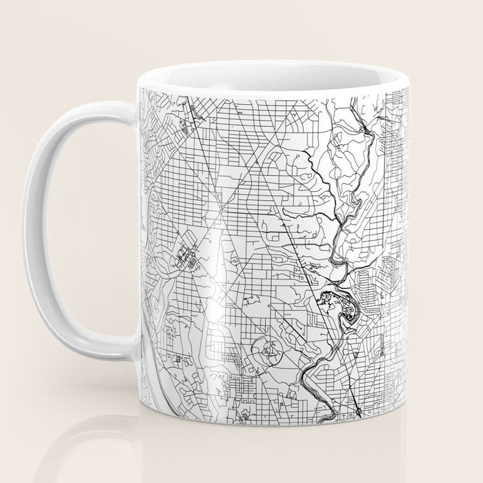 Washington DC White Map Coffee Mug Gallery Image 3