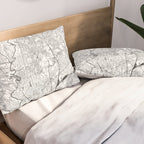 Washington DC White Map Pillow Sham Gallery Image 2