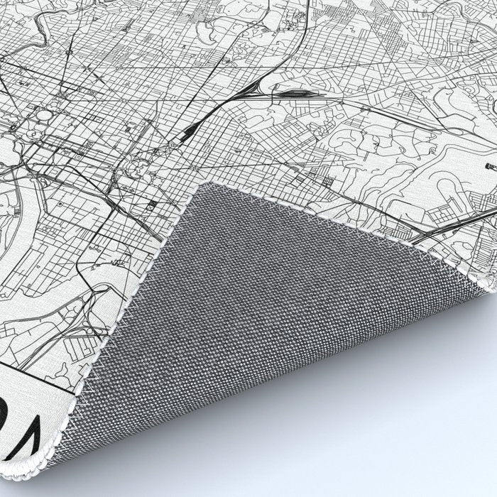 Washington DC White Map Rug Gallery Image 4