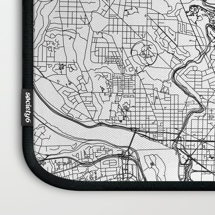 Washington DC White Map Laptop Sleeve Gallery Image 3