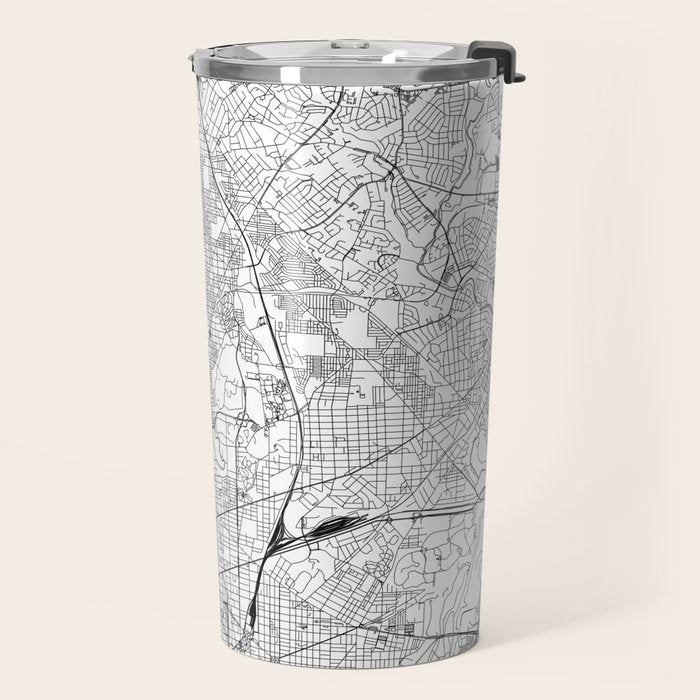 Washington DC White Map Travel Mug Gallery Image 2