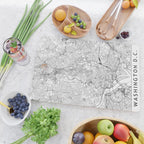 Washington DC White Map Cutting Board Gallery Image 2