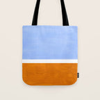 Pastel Royal Blue Yellow ochre Mid Century Modern Abstract Minimalist Rothko Color Field Squares Tote Bag Gallery Image 1